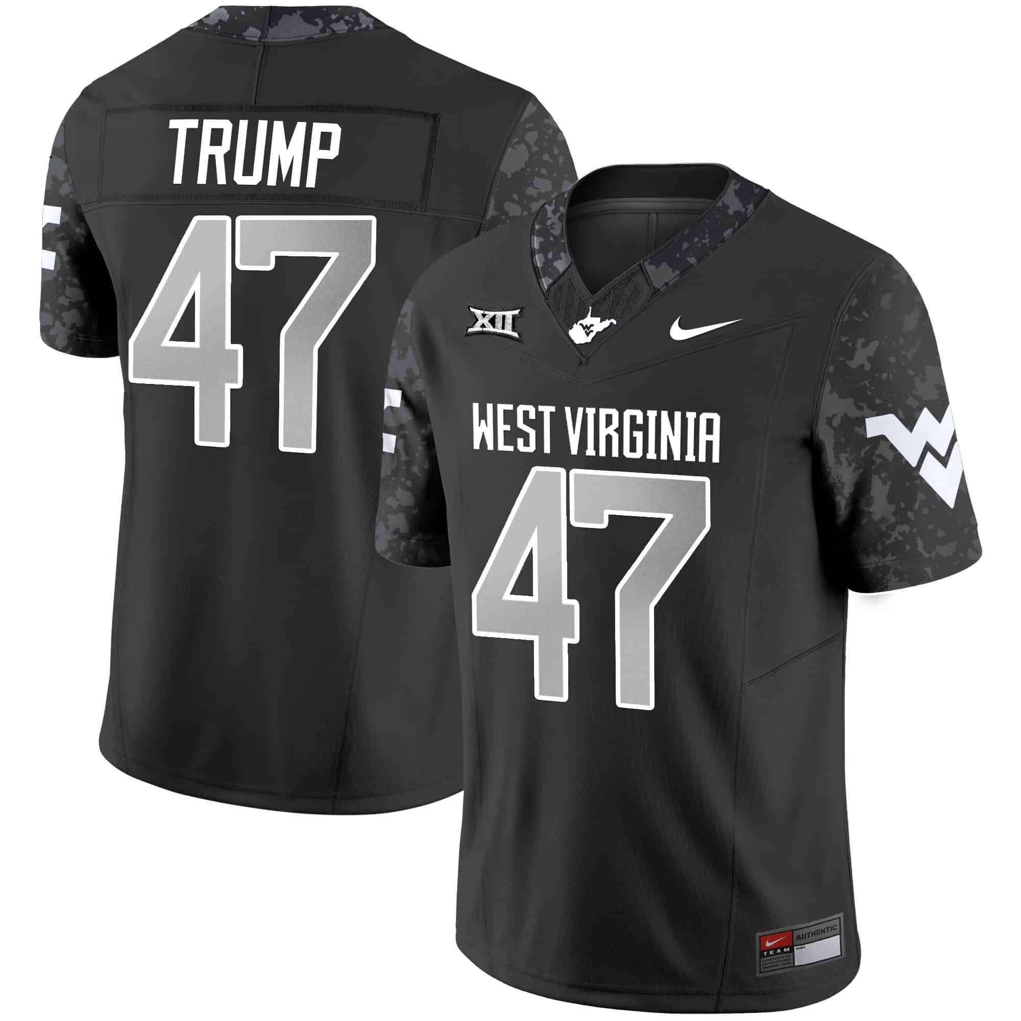 Men West Virginia Mountaineers #47 Trump Black 2024 Nike Vapor Limited NCAA Jersey->women nfl jersey->Women Jersey
